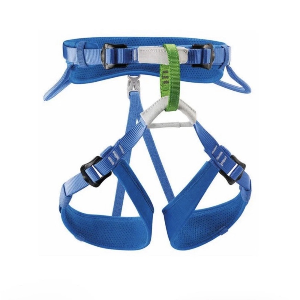 Petzl Macchu kids climbing harness Blue